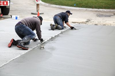 Concrete driveway installation